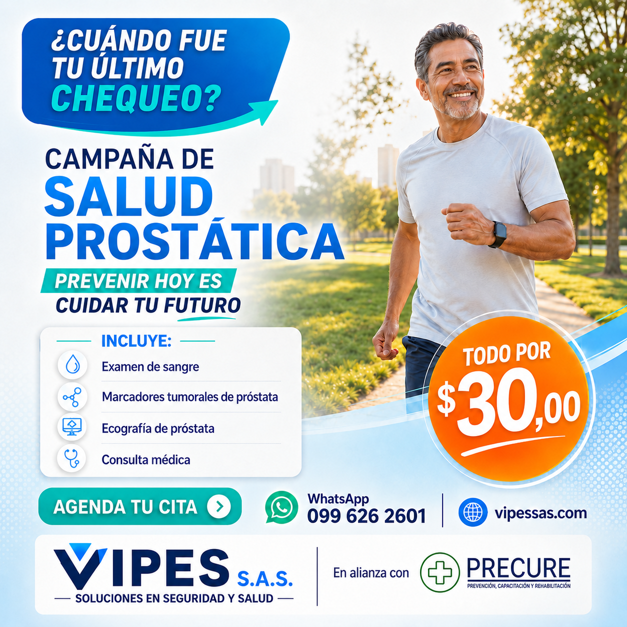 Campaña activa VIPES de salud prostática por 30 dólares