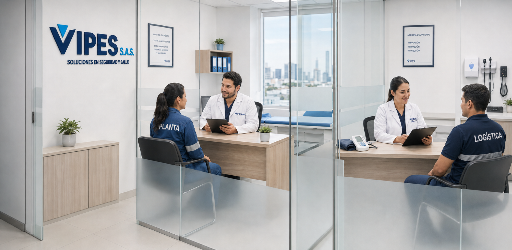 Médicos VIPES realizando fichas ocupacionales en consultorios independientes