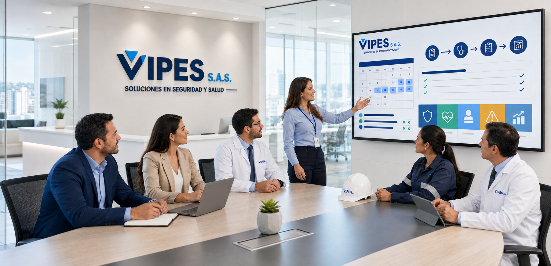 Equipo VIPES planificando la matriz de exámenes médicos ocupacionales